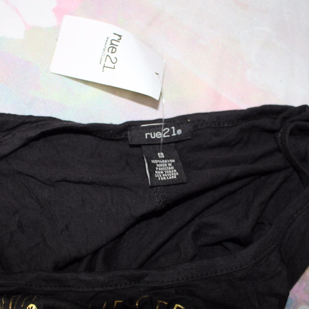 NWT Rue 21 Gold What We Seek Cropped Tassel Tank - Picture 4 of 4